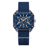 Expedition E 6840 MF Multifunction Blue Rosegold Rubber Strap